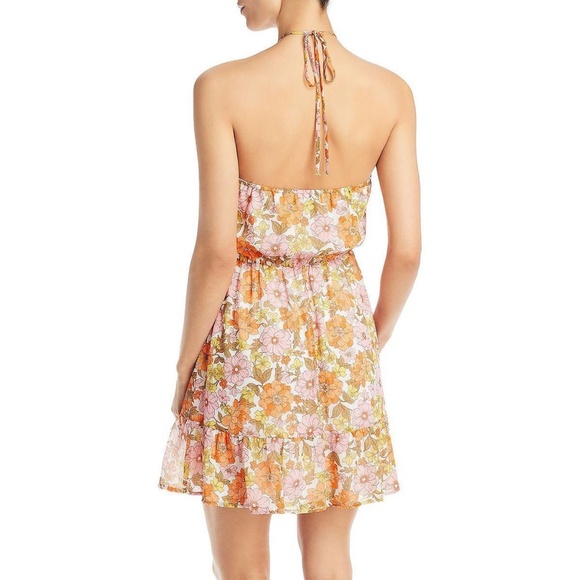 Aqua Womens Floral Halter Daytime Mini Dress - Picture 2 of 2